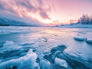 icy miracle winter landscape majestic atmosphere spectacular background, ice and snow everywhere