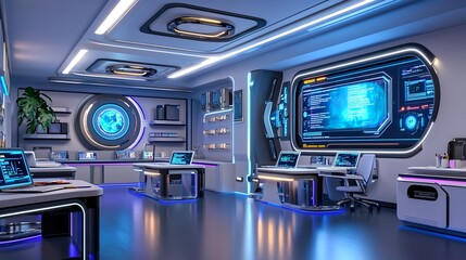 Futuristic Tech Lab Office Interior Design - Futuristic/Sci-Fi design
