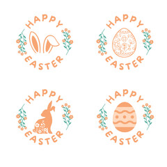 Vector set of flat designed Easter icons. Easter design element.