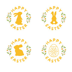 Vector set of flat designed Easter icons. Easter design element.