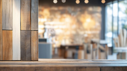 Rustic Wood Paneling  Tabletop Interior Design Mockup