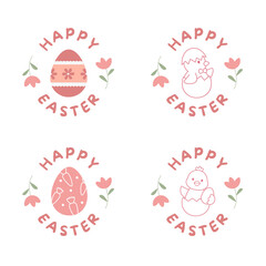 Vector set of flat designed Easter icons. Easter design element.