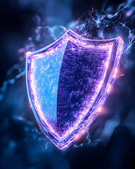 Glowing Energy Shield, Digital Protection, Dark Background