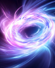 Fototapeta premium Glowing purple-blue vortex swirling in cosmic space