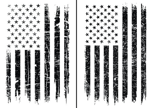 Distressed American Flag &ndash; Grunge Black and White USA Symbol