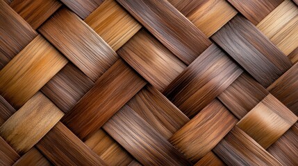 This image showcases a stunning close-up of intricately woven wooden textures, highlighting various shades of brown and smooth finishes that create an aesthetic appeal.