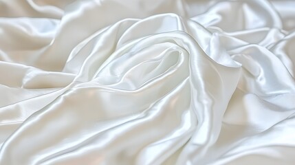 Obraz premium Elegant White Silk Fabric Texture With Smooth, Shiny Surface and Flowing Drapes