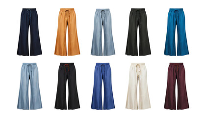 Collection of Cropped Palazzo Pants isolated on png