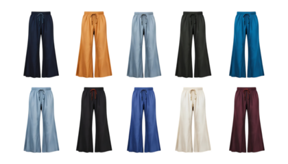 Collection of Cropped Palazzo Pants isolated on png