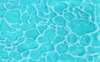 Water ripple surface pool or ocean water with glares sunlight reflections, game texture top view. Beach sea clean and deep water.
