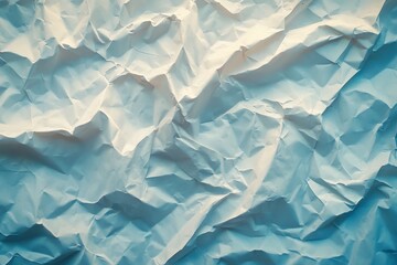 Obraz premium Textured Close-Up of Crumpled Blue Paper Background for Creative Design Projects
