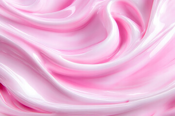 Fototapeta premium Pink Cream Swirls, Close-up Texture Background