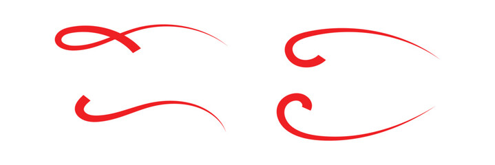 Swoosh, swash underline stroke set. Hand drawn swirl swoosh underline calligraphic element. Vector illustration. Vector stroke line lettering underlines collection in eps 10.