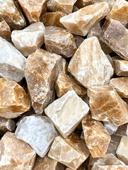 Raw Beige and White Calcite Crystals Pile