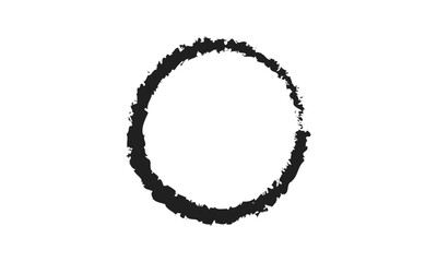 enso symbol isolated on white. Brushed round smear element.