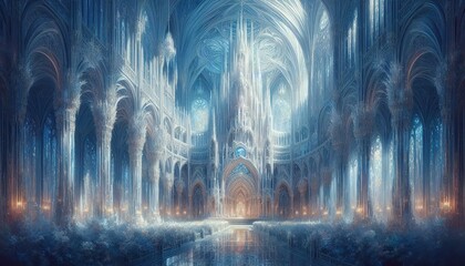 abstract blue background with water