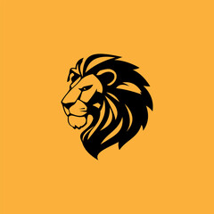 flat lion head logo design, suitable for sports logo