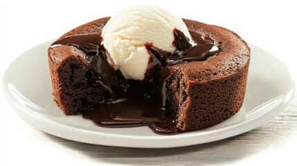 Indulging in decadent chocolate lava cake with vanilla ice cream home setting dessert photography cozy atmosphere