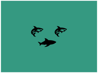 Fototapeta premium Shark logo design , vector , illustration .