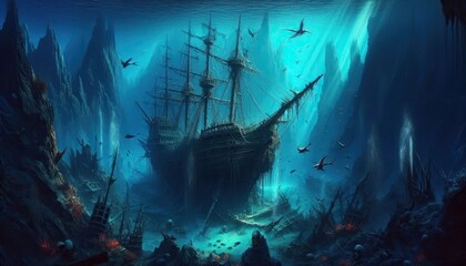 pirate ship in the sea