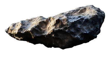 Fototapeta premium Gigantic asteroid floating in deep space, cosmic rock formation, cut out on transparent background