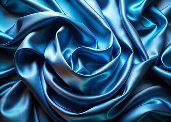 Obraz premium Abstract Blue Silk Texture: Calming Waves of Serenity