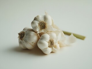 Garlic on a white background
