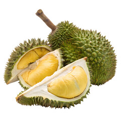 Obraz premium Fresh Durian Fruits Isolated on White Background