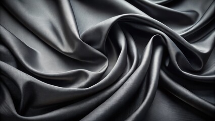 Fototapeta premium Abstract Charcoal Textile Background: Smooth Black Curves & Soft Fabric Drape