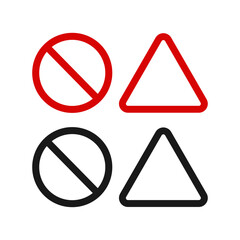 Fototapeta premium Prohibition and ban sign, Red and black strikethrough circle, Simple flat vector icon illustration