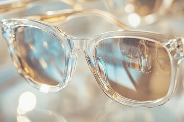 Fashion accessory showcase modern retail store product photography bright lighting close-up view stylish sunglasses