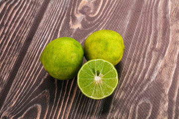 Fresh sour green lime fruit