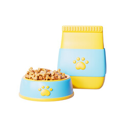 3d rendering cartoon pet food