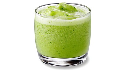 Refreshing Green Smoothie in Glass Healthy Drink Blended Beverage Close up Studio Shot