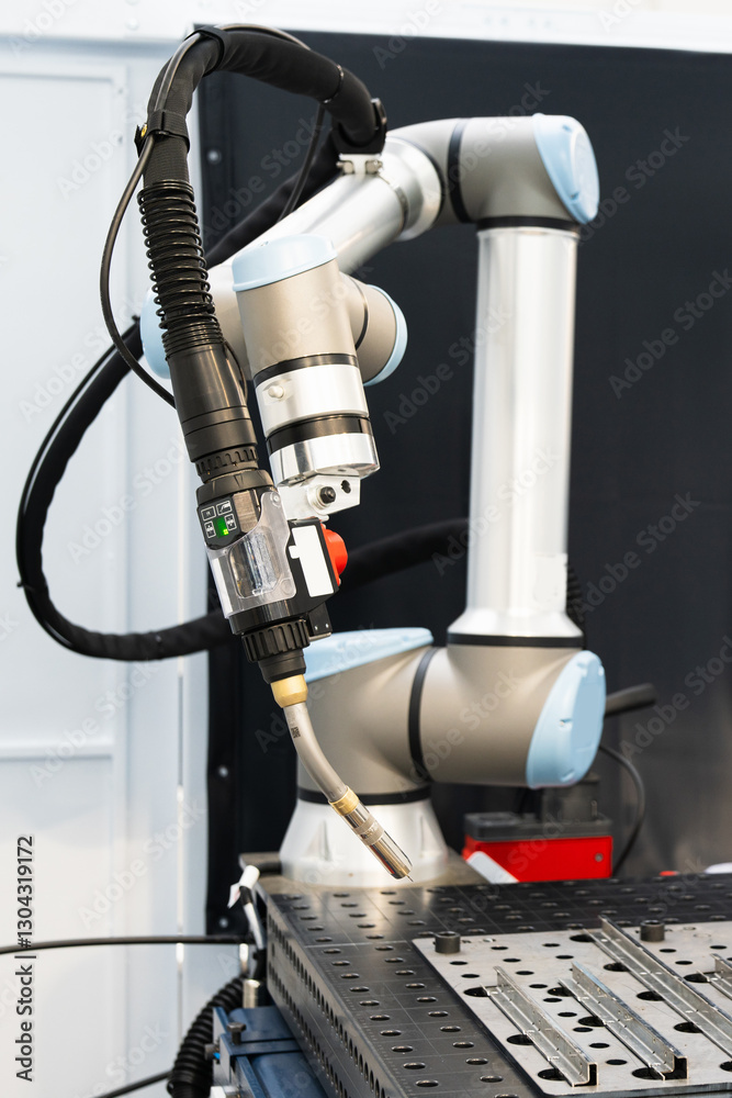 Poster Automatic welding robot in a modern factory in operation