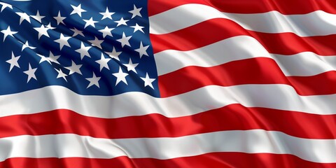 Obraz premium Close-up of the American flag with vibrant stars and stripes, symbolizing patriotism, unity, and national pride