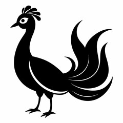 Set of peacock silhouette characters with vector illustration