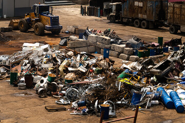 Metal waste disposal industrial site..