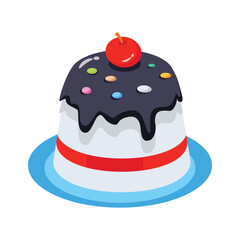 Latest icon of creamy pudding designed in 3d style