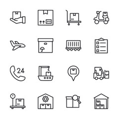 A set of icons for various transportation and delivery services