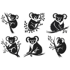 Koala Silhouettes Set
