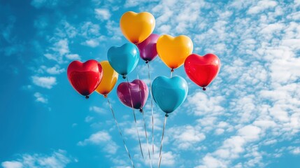 A vibrant array of balloons, their hearts aflame with joy, bobbed gently in the azure sky, a testament to the power of love and laughter.
