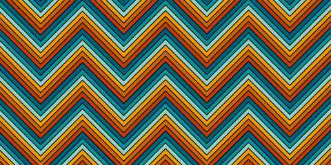 Retrofuturism poster design in trendy retro line style. Modern art poster retro vintage style 70s stripes background template lines shapes vector design.