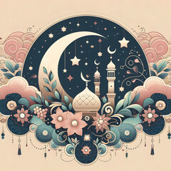 abstract floral background with flowers