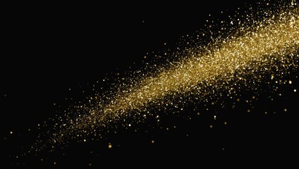 Celestial Shimmer: Capturing the cosmic allure of radiant gold dust scattered against a stark background, evoking a sense of wonder and luxury, and a captivating display of light and texture.
