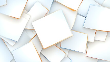 Abstract Background of Overlapping White Squares with Subtle Color Accents