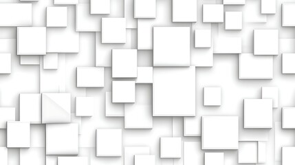 Obraz premium Abstract White Square Background Modern Geometric 3D Cubes Texture Clean Minimalist Design