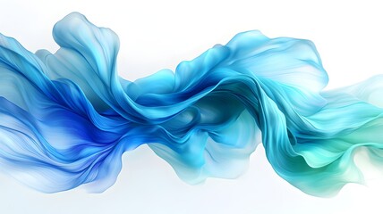 Obraz premium Vibrant blue and green abstract wave design, artistic fluid motion background