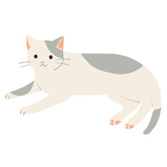 のんびりくつろぐかわいい猫のイラスト