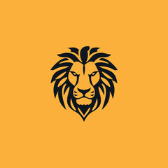 flat lion head logo design, suitable for sports logo
